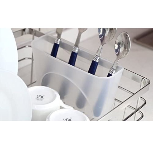 Sturdy Stainless Steel Metal Wire Medium Dish Drainer Drying Rack - Picture 5 of 6